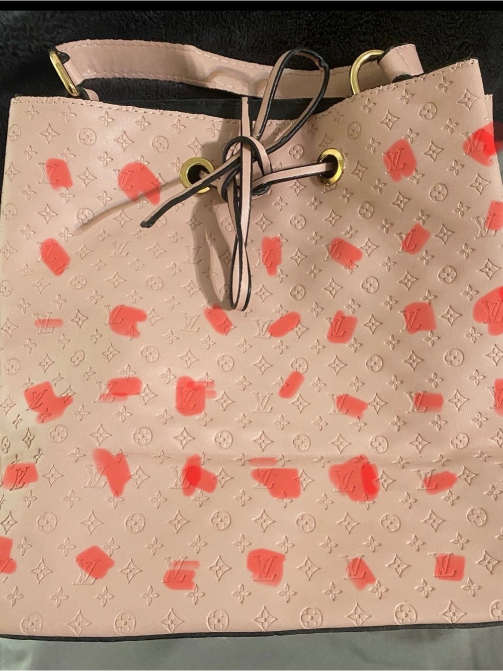 Pink Shoulder Drawstring Bag
